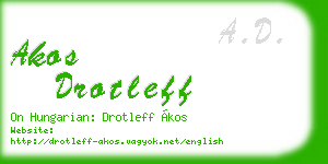 akos drotleff business card